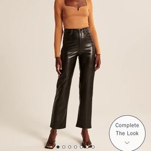 Abercrombie Vegan Leather Ankle Straight Pants